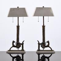 Pair of Diego Giacometti (after) Bronze CHIEN ET FAUCON Table Lamps - Sold for $29,440 on 02-17-2024 (Lot 195).jpg